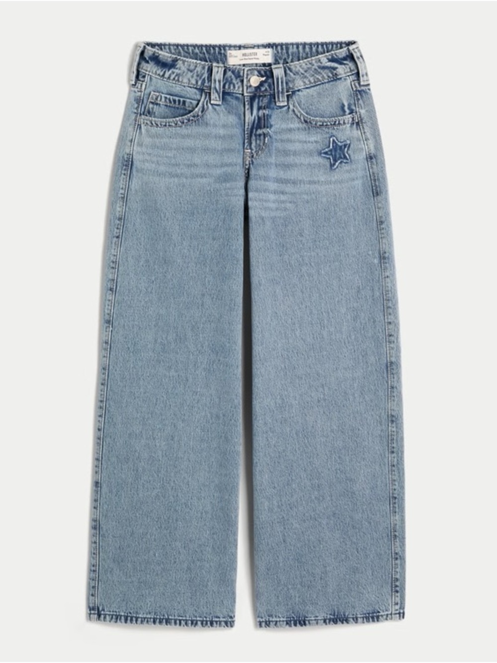 Hollister Low Rise Super Baggy Embroidered Jeans